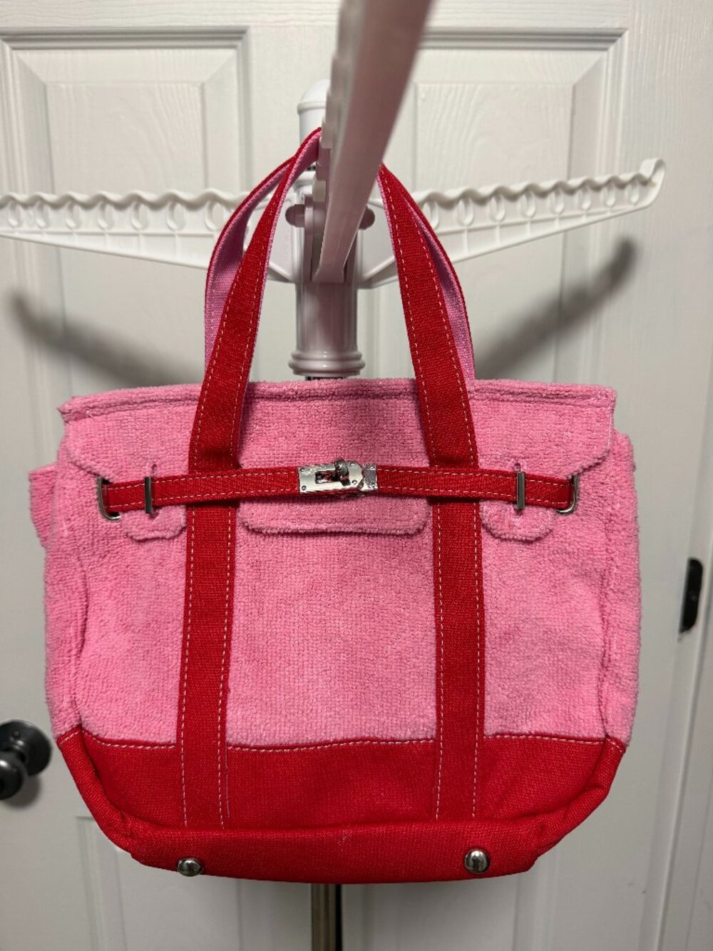 Sunwin Boatkin Small Pink Red Terry Tote Bag New